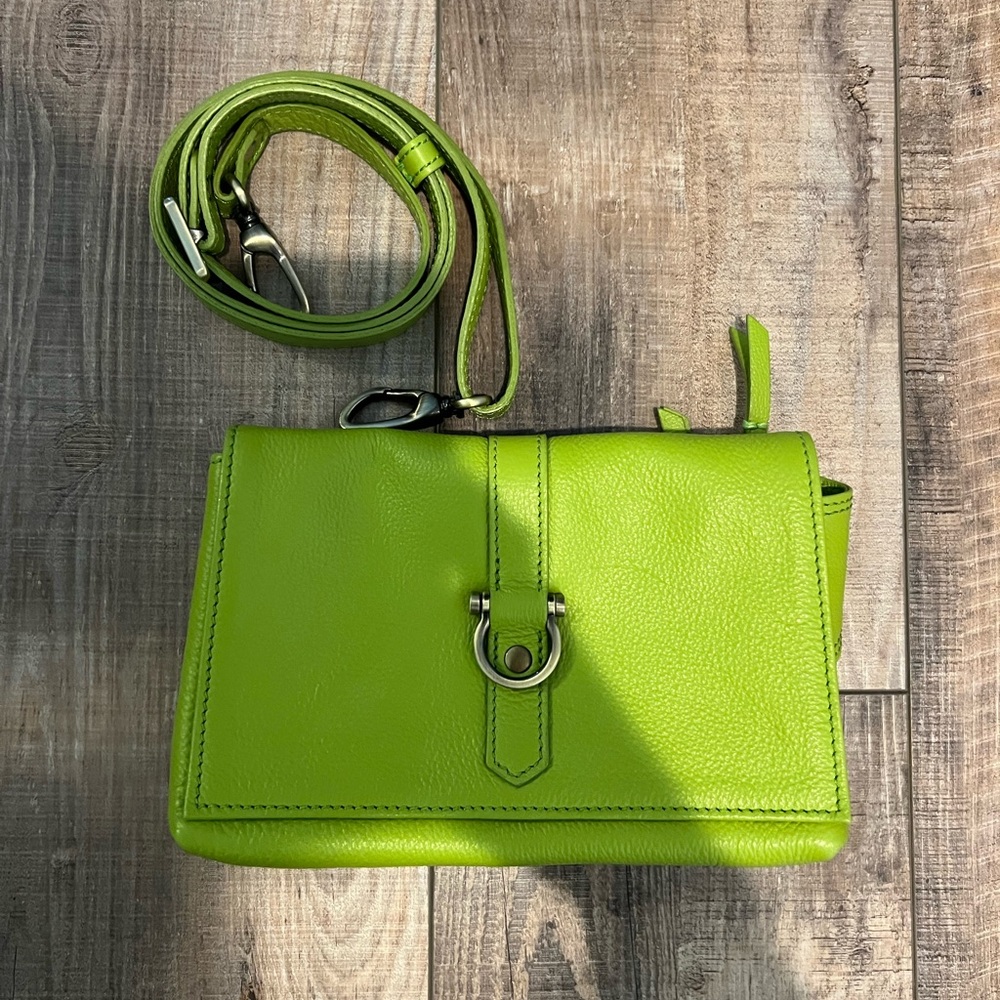 Sapahn Sarah Ann Crossbody Lime Oil Leather
